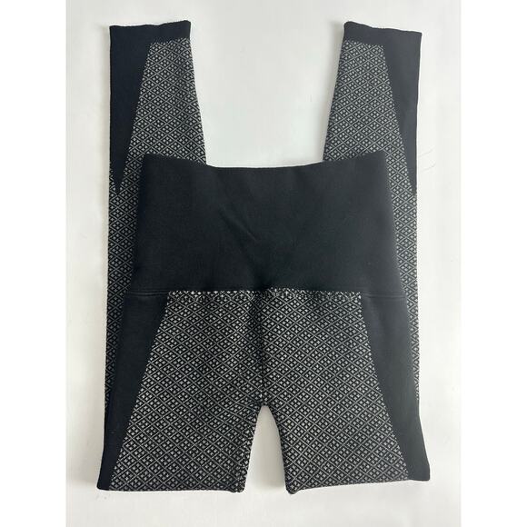 M. Rena One Size Thick Tights Black Gray Cold Weather Base Layer Soft Stretch - Picture 2 of 5